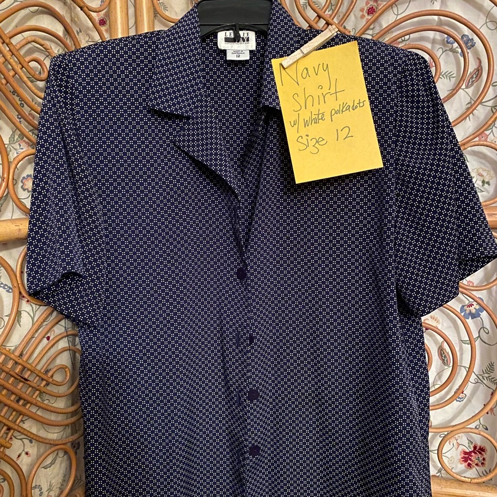 Navy Polka Dot Men's Shirt